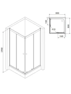Душевой уголок Parly ZQ81B 80x80 см